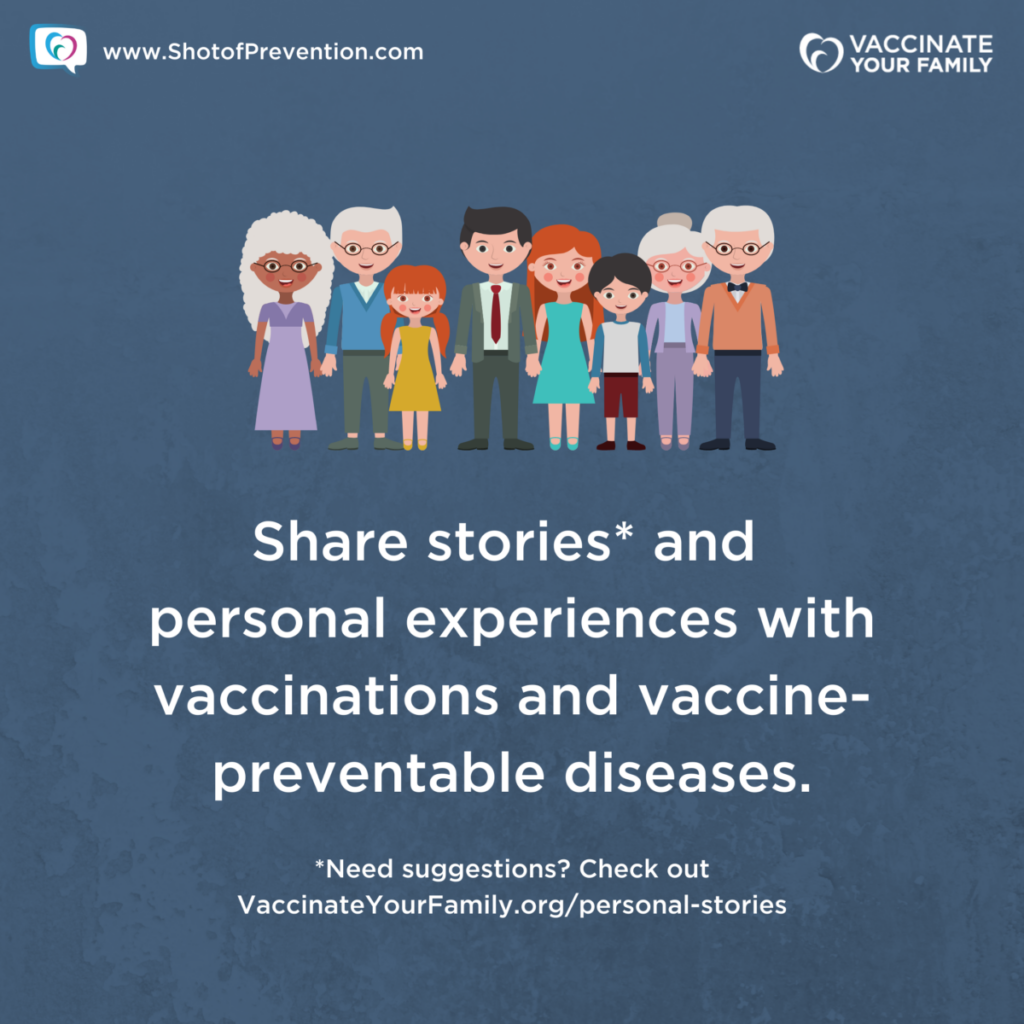 Graphic Image of Sharing Stories About Vaccine-Preventable Diseases