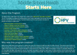 Web Page Middle School Health Starts Here